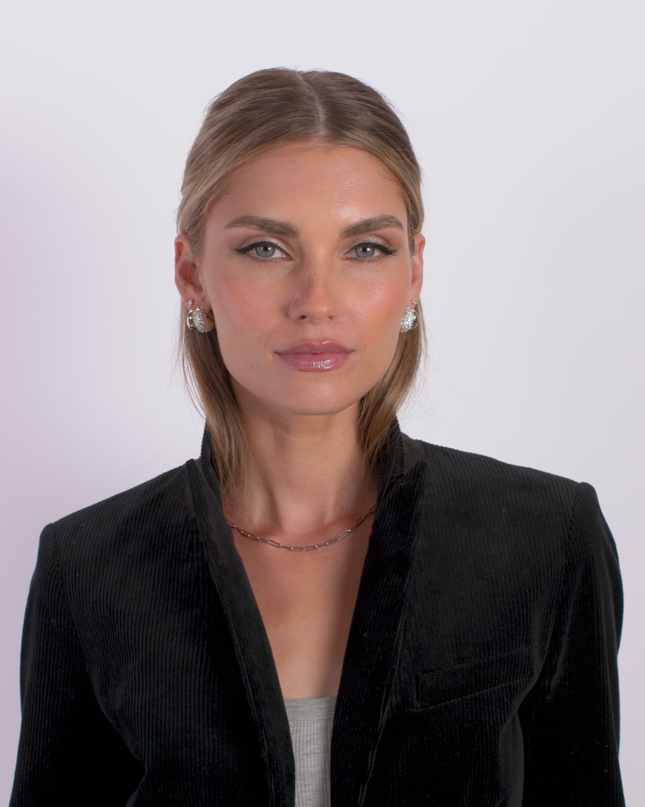 Norah Pavé Double Hoop - Gold|White Diamondettes