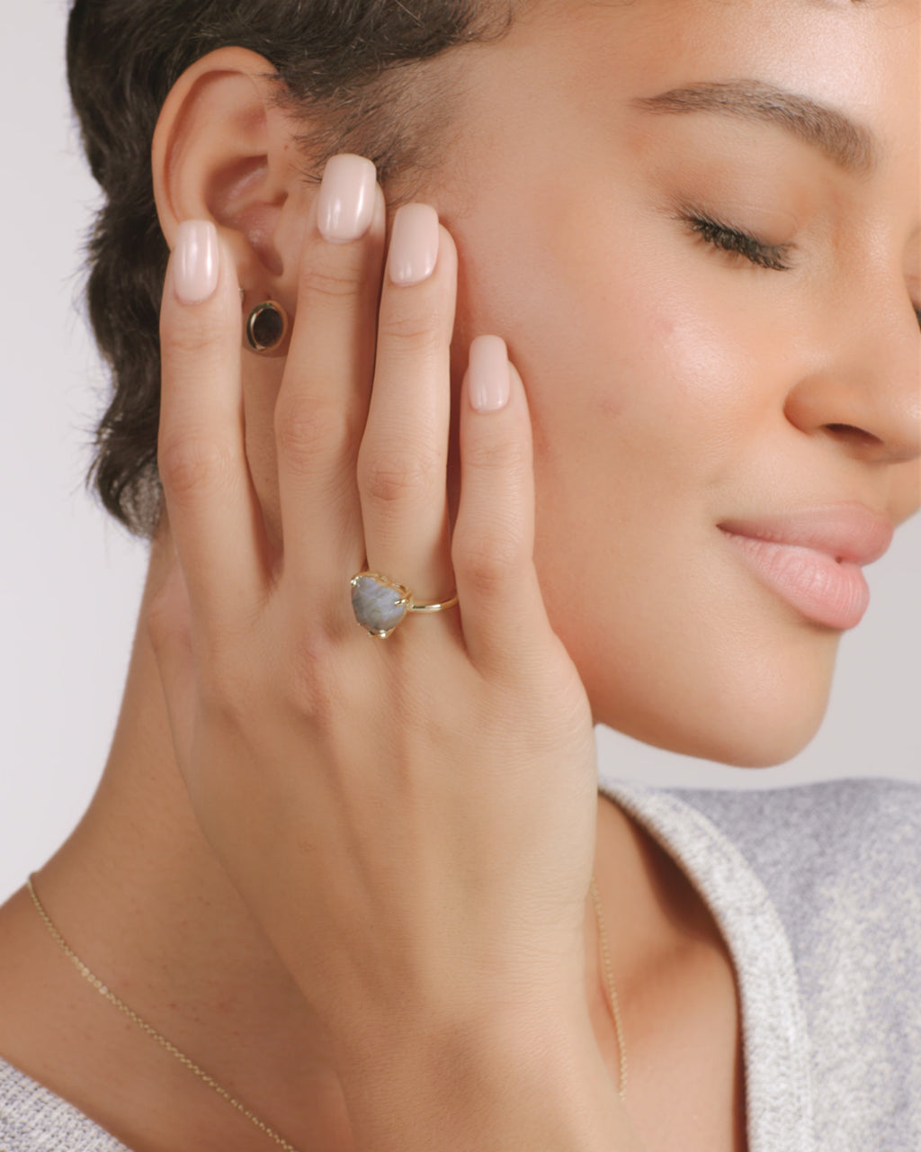 The Allison Heart Ring - Gold|Labradorite
