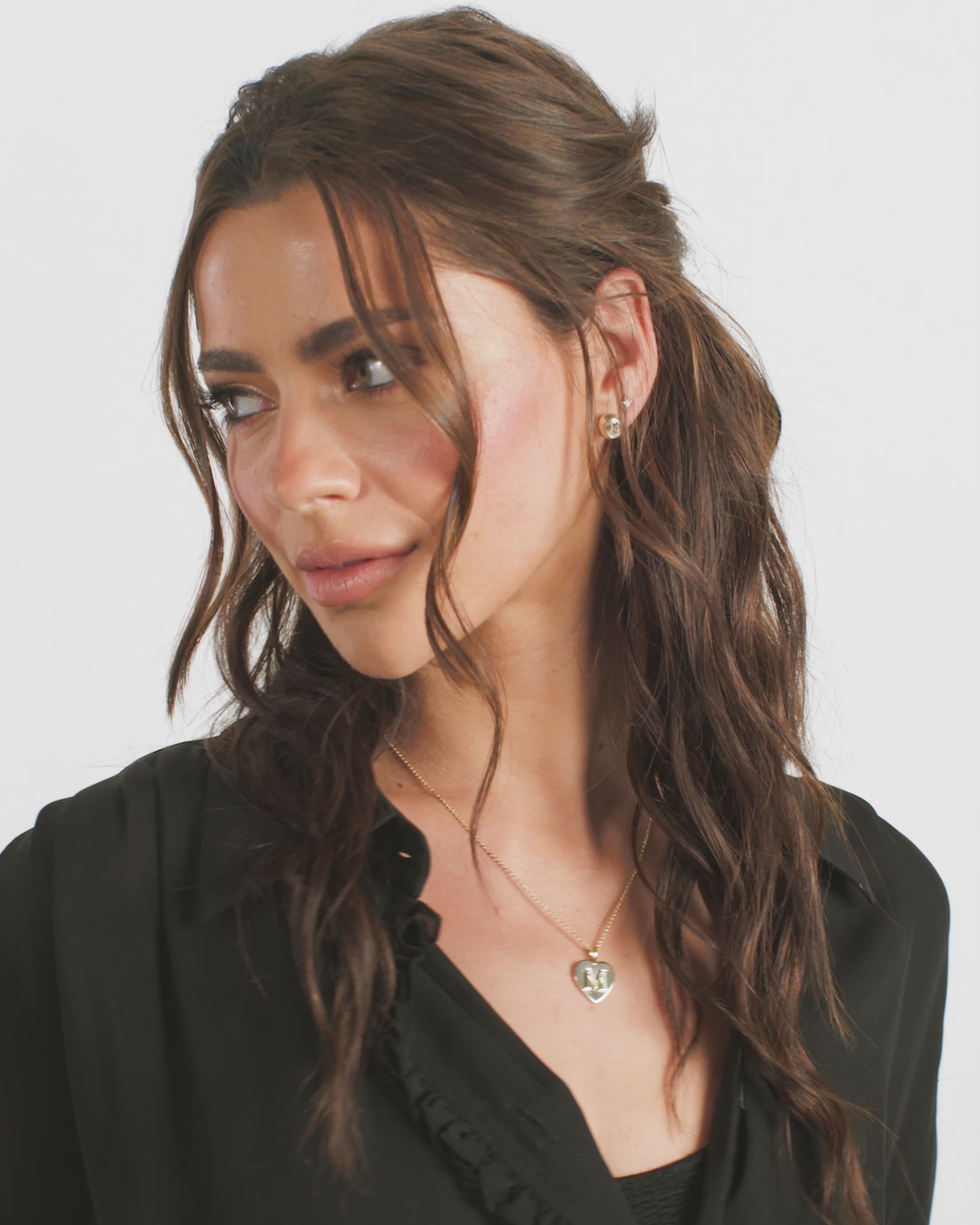 Love Letters Pendant Necklace - Gold|White Diamondettes