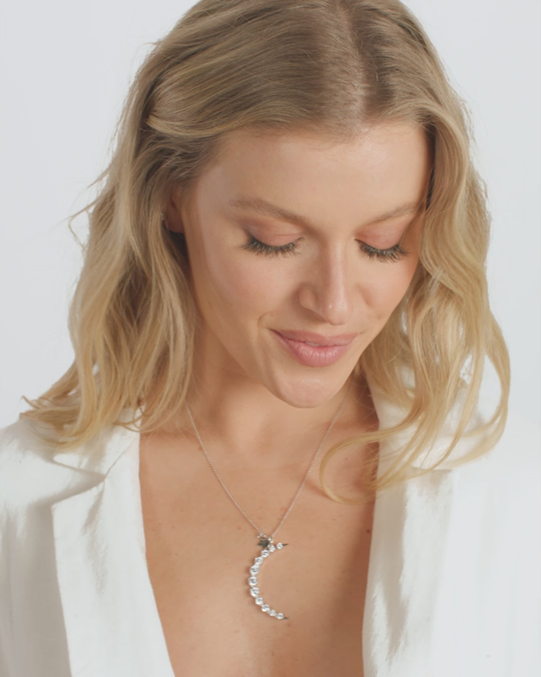 "What Dreams are Made of" Necklace - Silver|White Diamondettes