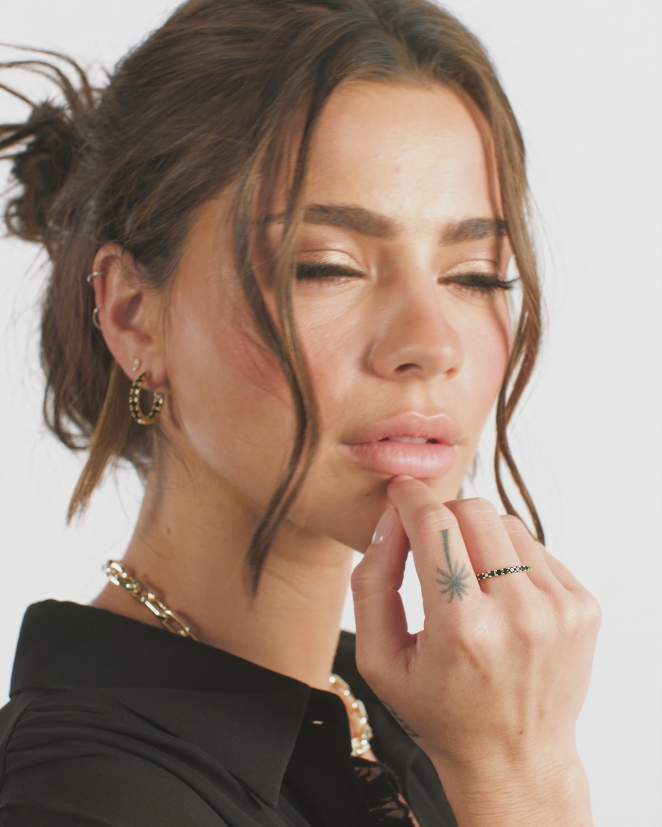 Heiress Ring 2mm - Gold|Black Diamondettes