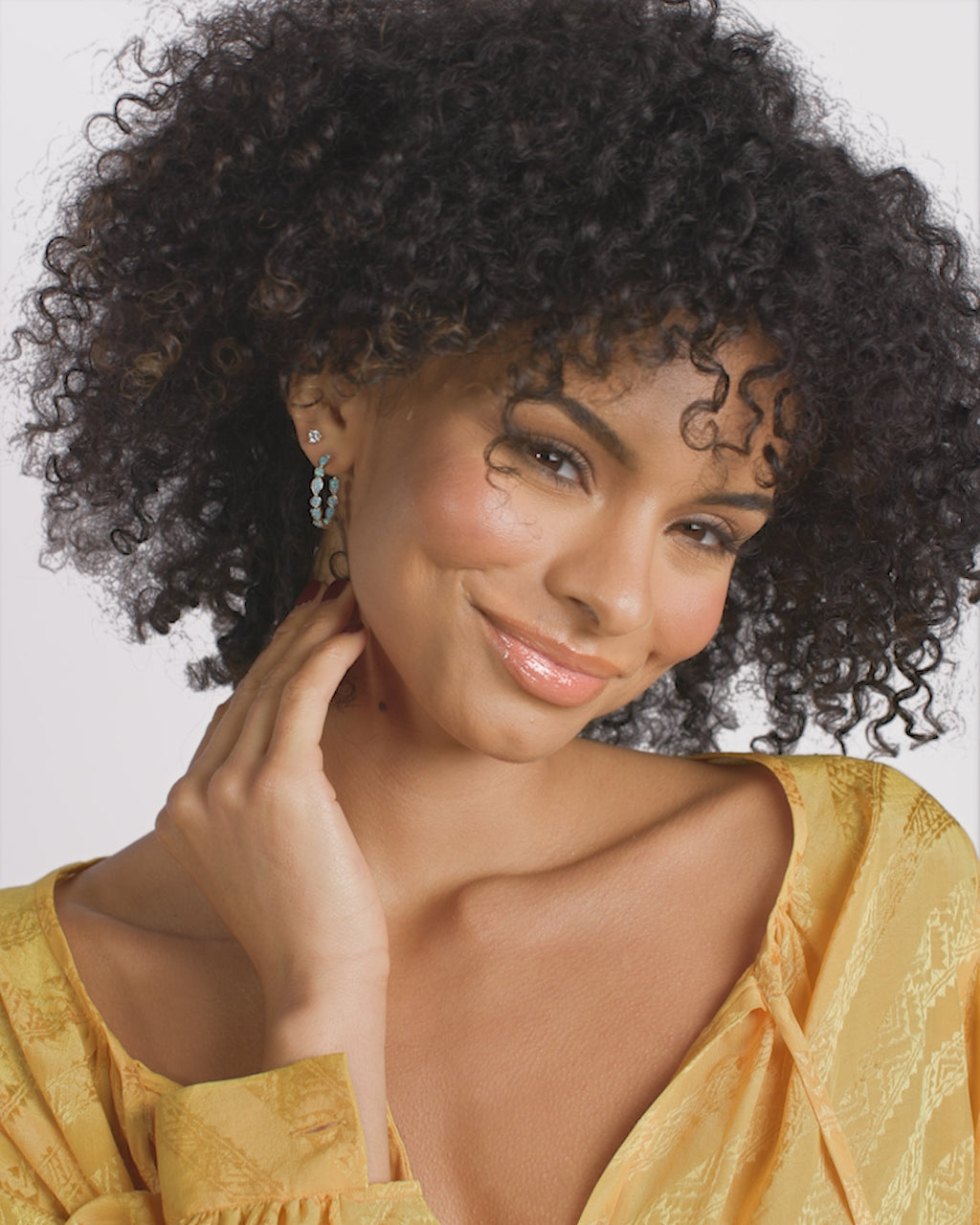 Isla Hoops 1" - Gold|Blue Opal