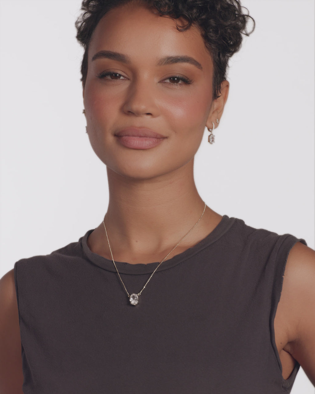 She's On Point Necklace - Gold|White Diamondettes