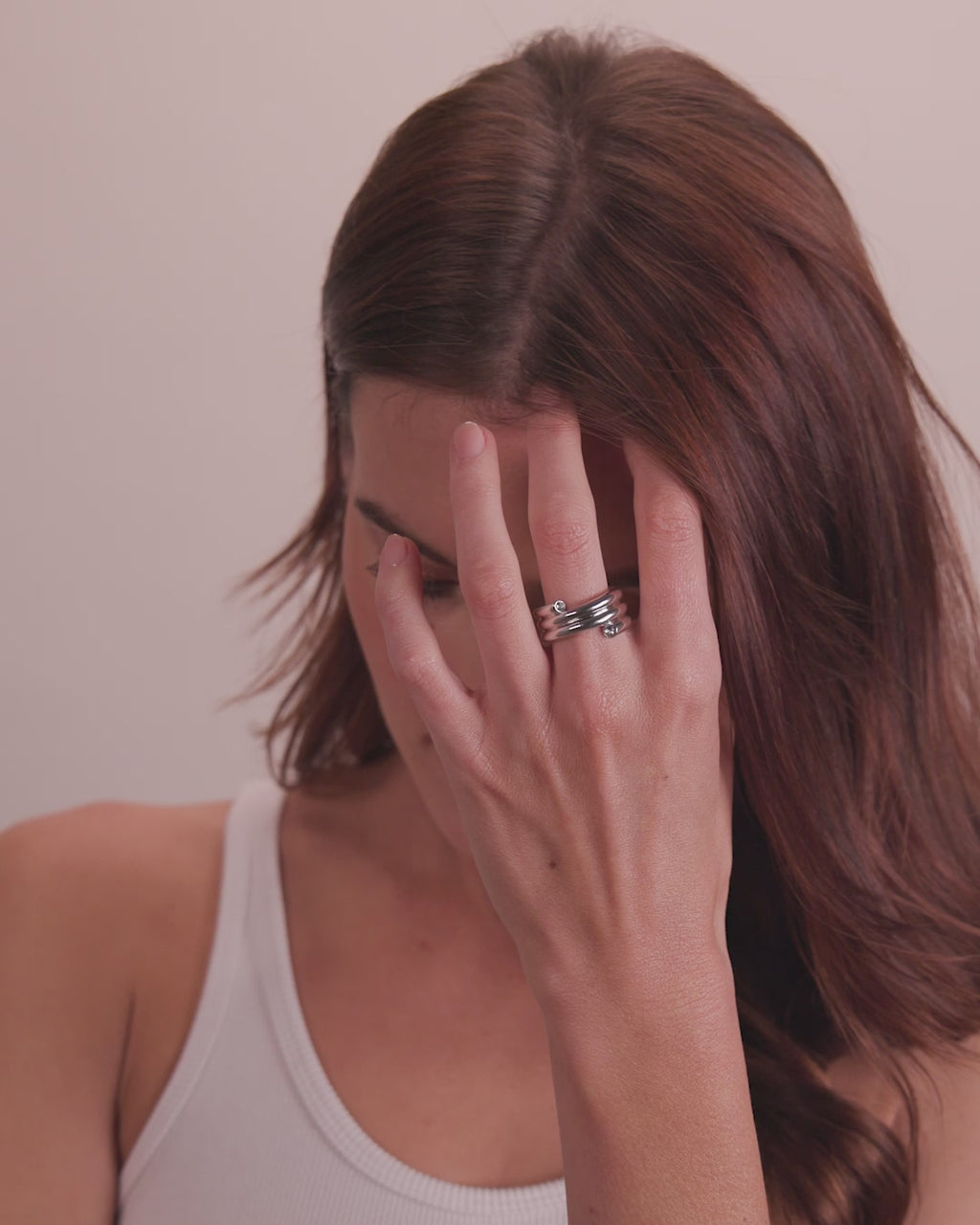 Spiral Ring - Silver|White Diamondettes