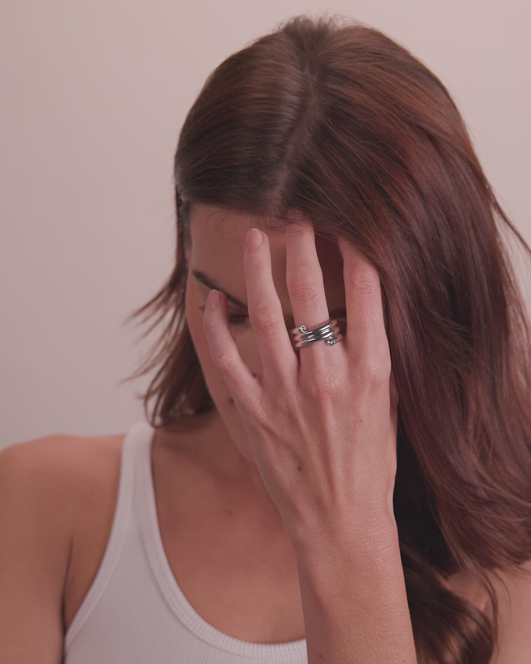 Spiral Ring - Silver|White Diamondettes