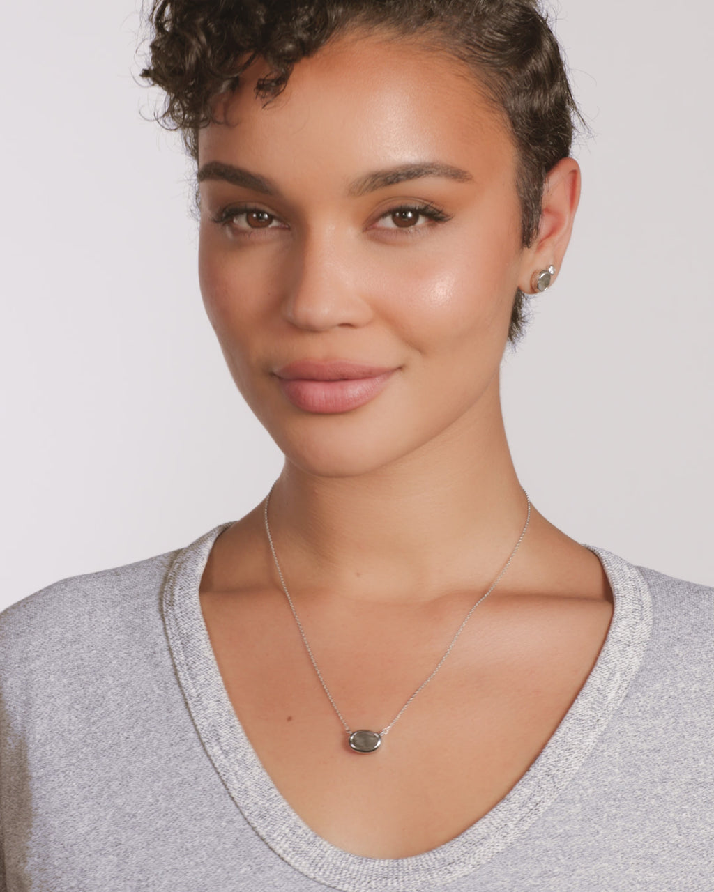 She's a Boss Pendant Necklace - Silver|Labradorite