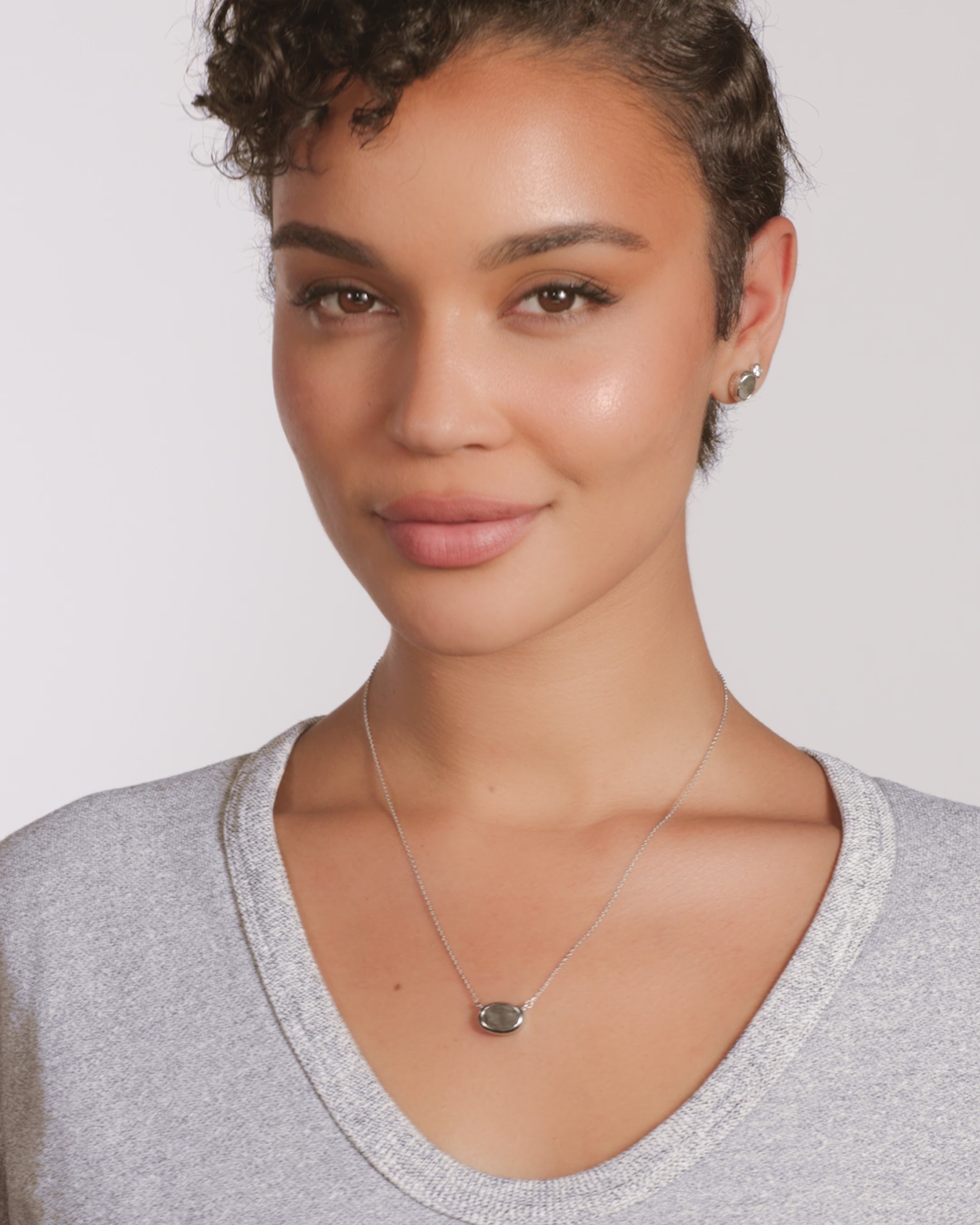 She's a Boss Pendant Necklace - Silver|Labradorite