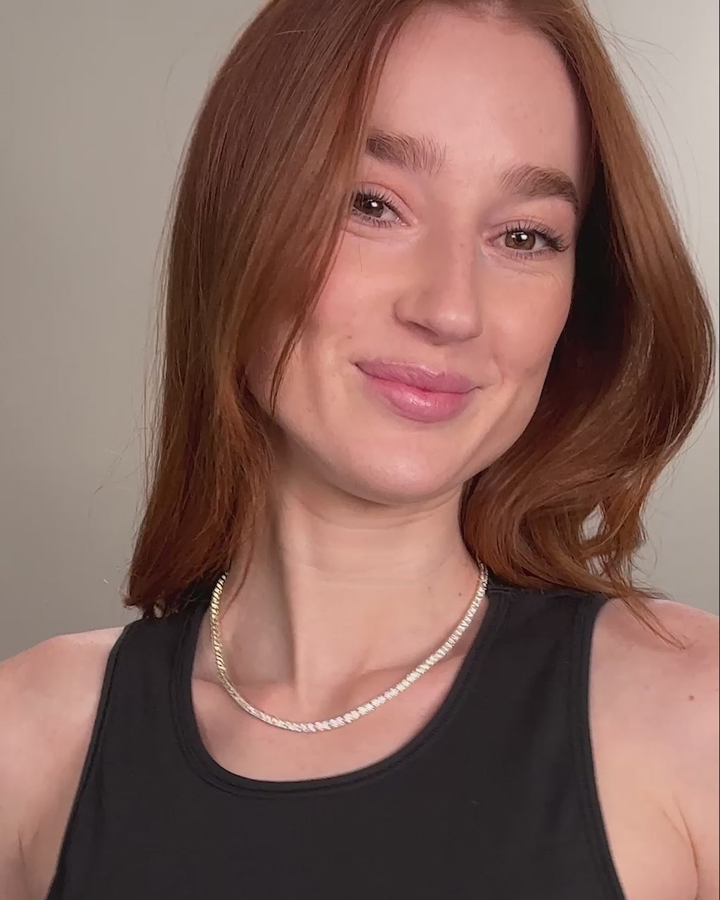 Heiress Tennis Necklace 3mm - Gold|White Diamondettes