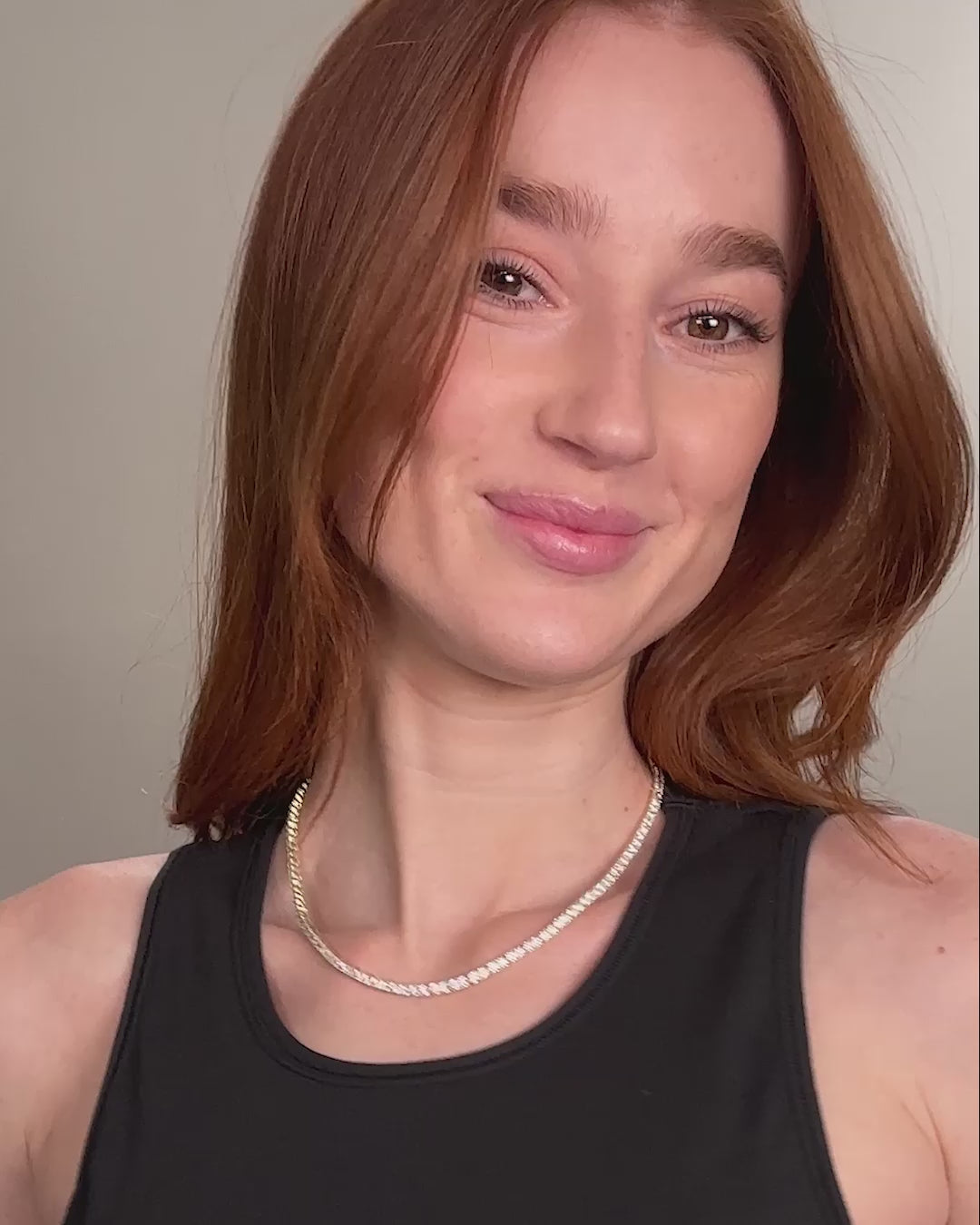 Heiress Tennis Necklace 3mm - Gold|White Diamondettes