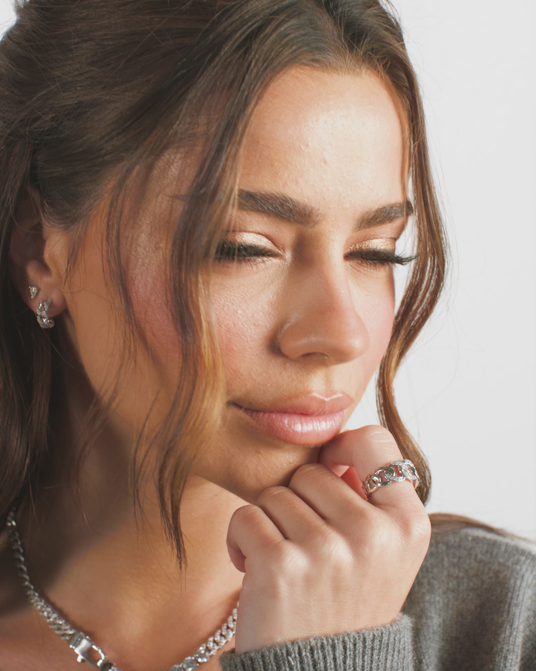 Graduated Pavé Julian Ring - Silver|White Diamondettes