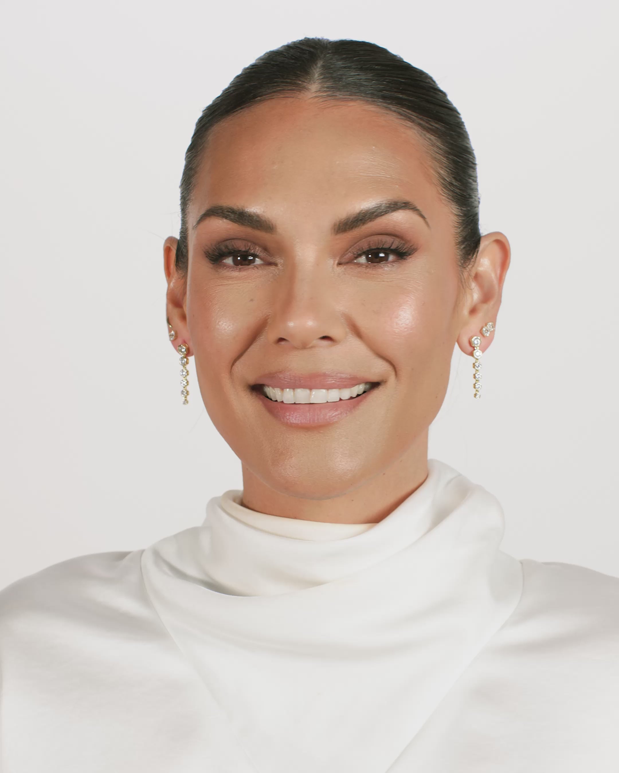 Queen Bee Drop Earrings - Gold|White Diamondettes