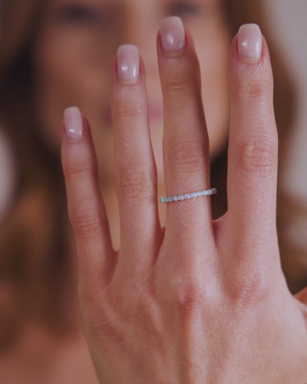 Heiress Ring 2mm- Gold|Blue Opal