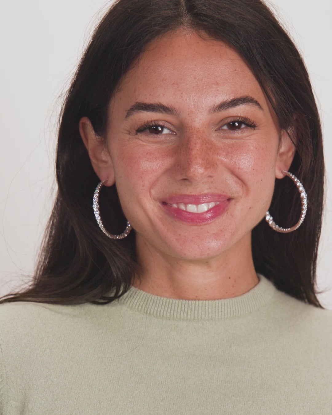 "Oh She Fancy" Graduated Hoops 2" - Silver|White Diamondettes