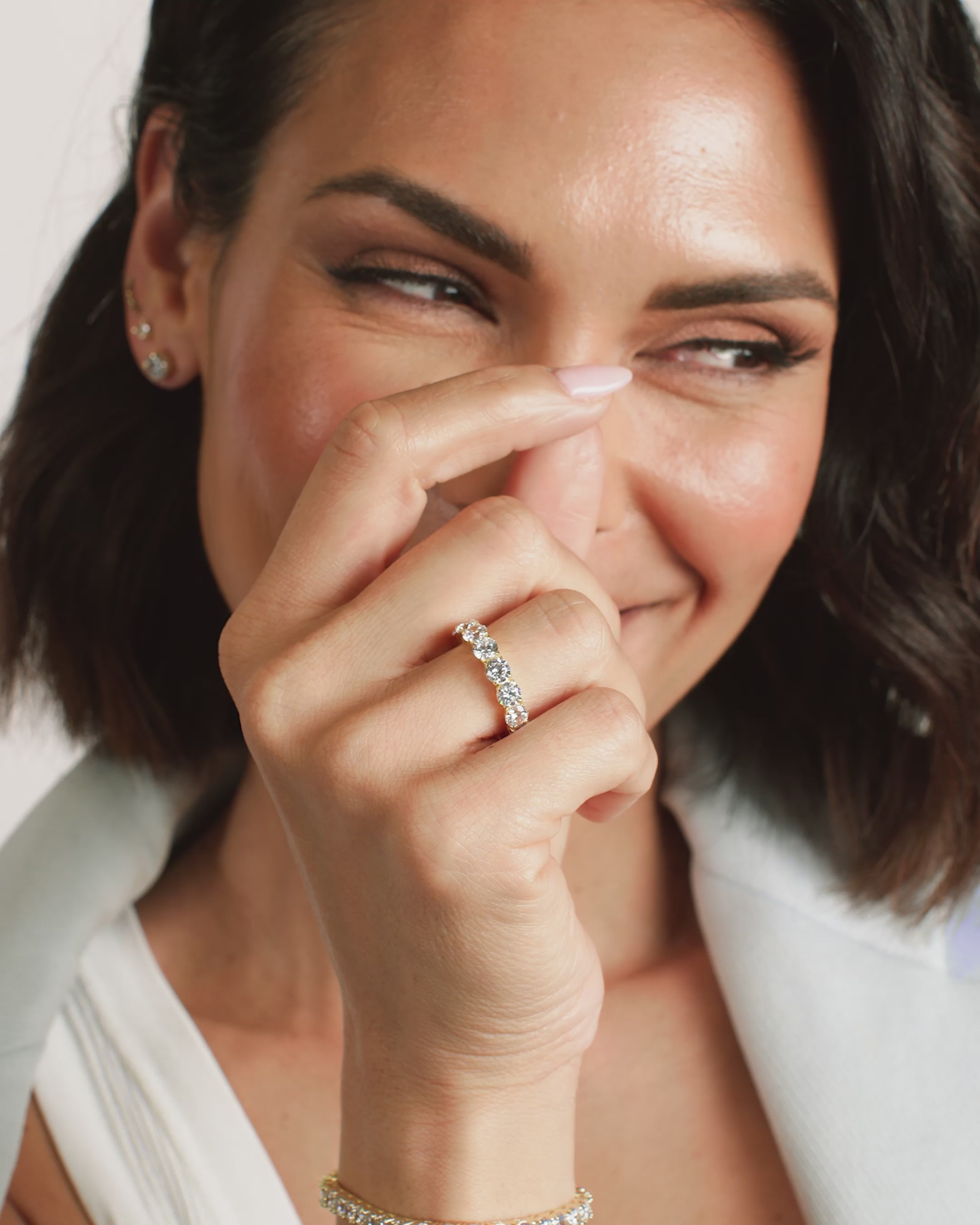 Grand Heiress Ring 4mm - Gold|White Diamondettes