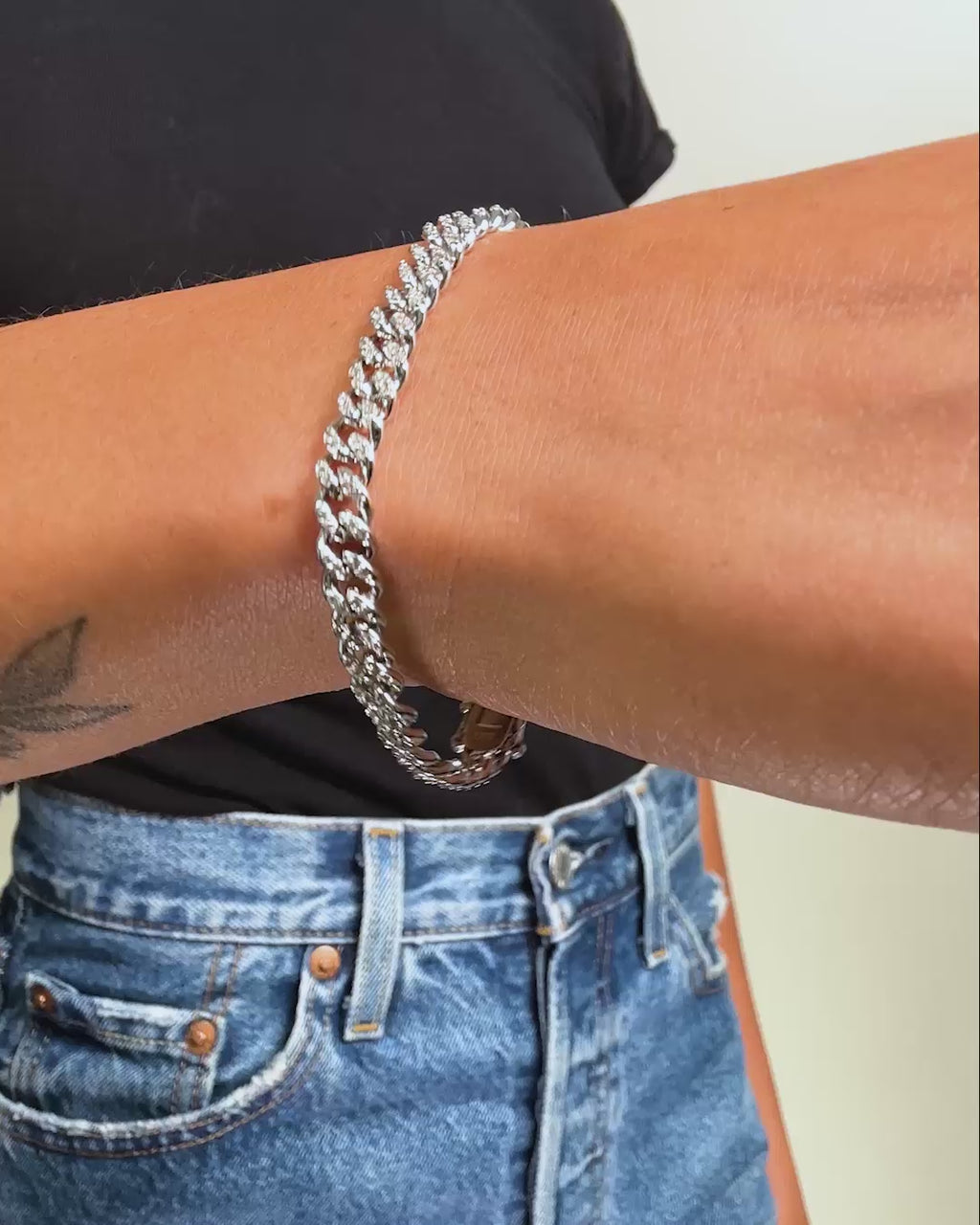Cassie Pavé Bracelet - Silver|White Diamondettes