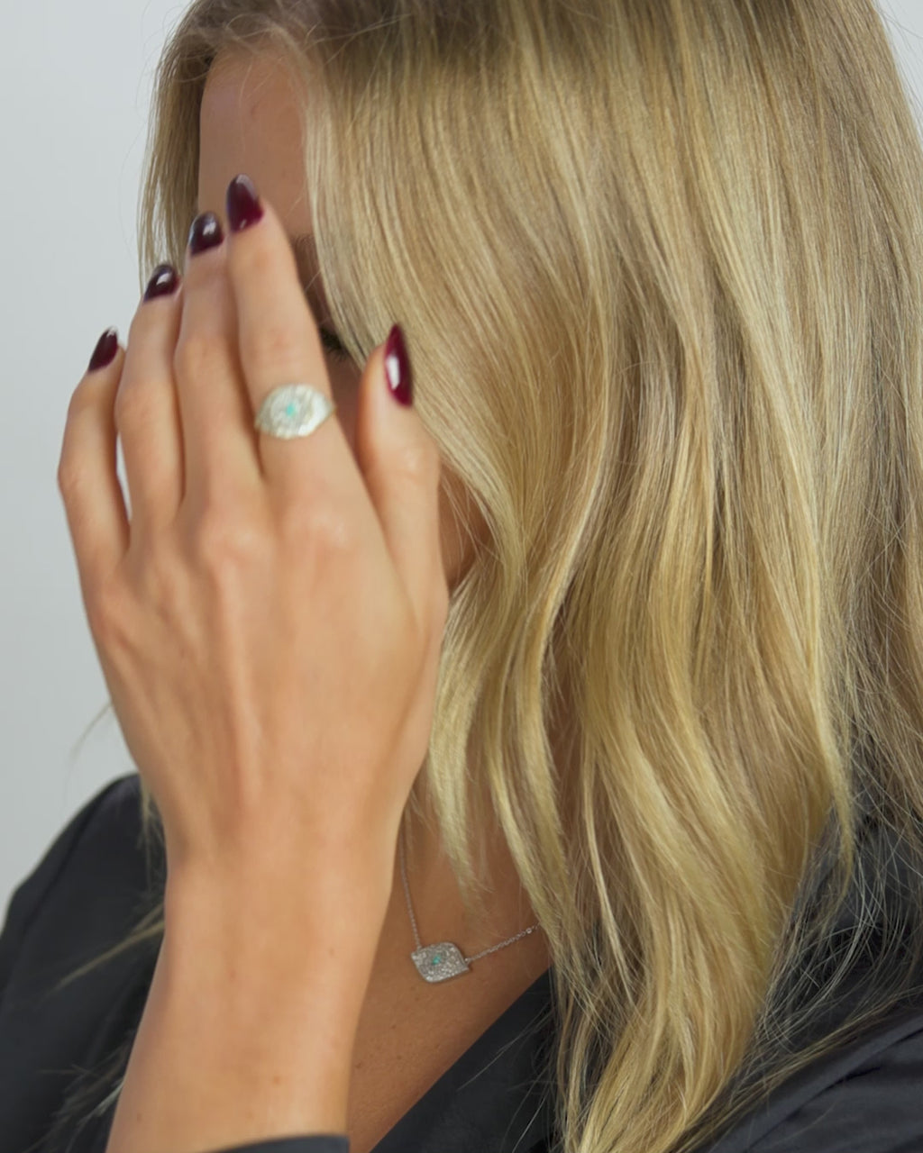 Blue Opal Evil Eye Ring - Gold|Blue Opal