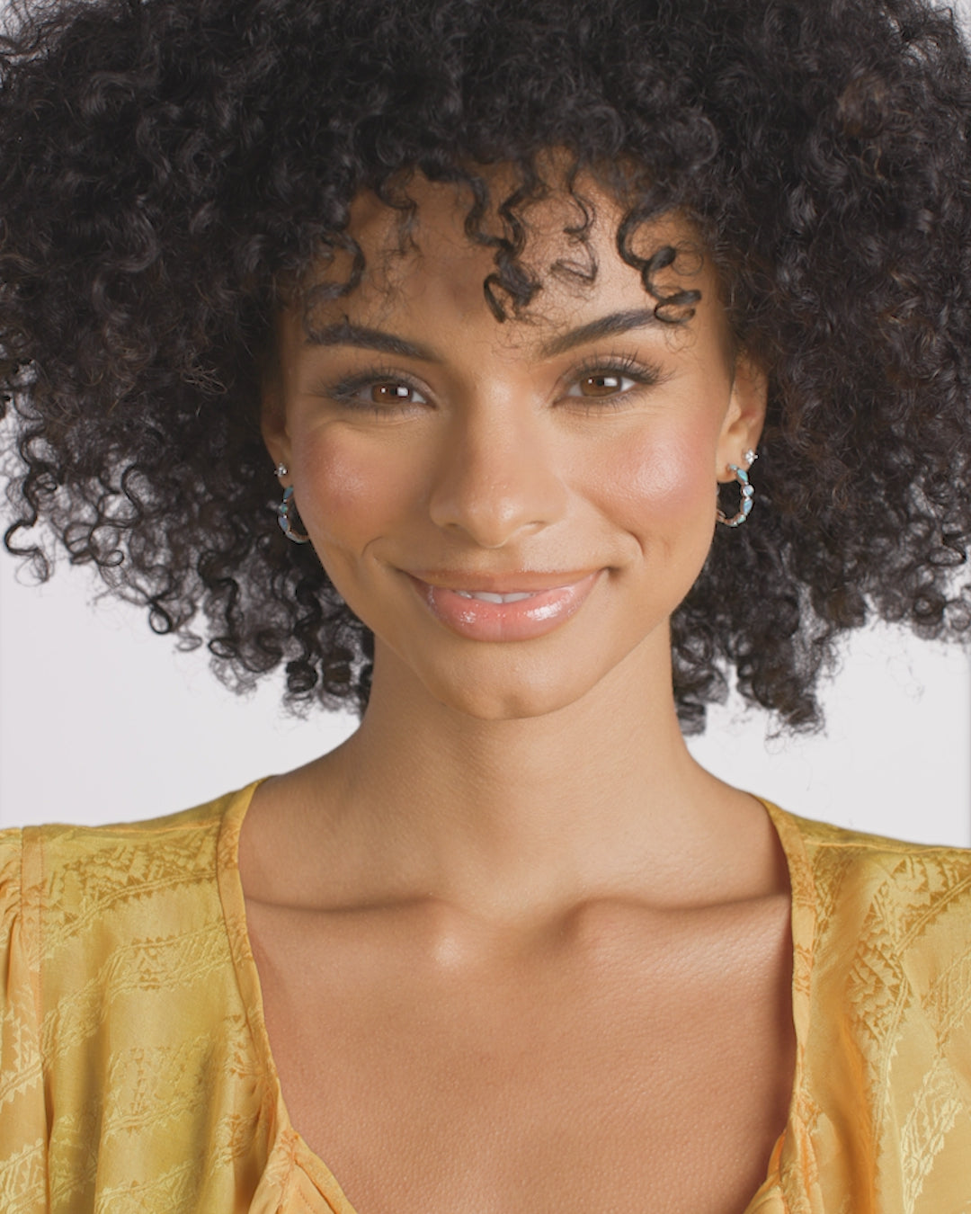 Isla Hoops .75" - Silver|Blue Opal