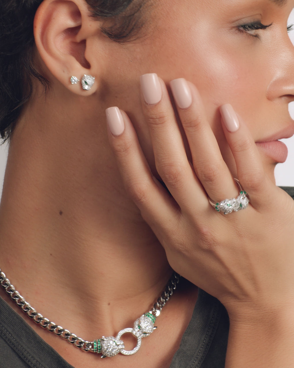 Jaguar Pavé Ring - Silver|White Diamondettes
