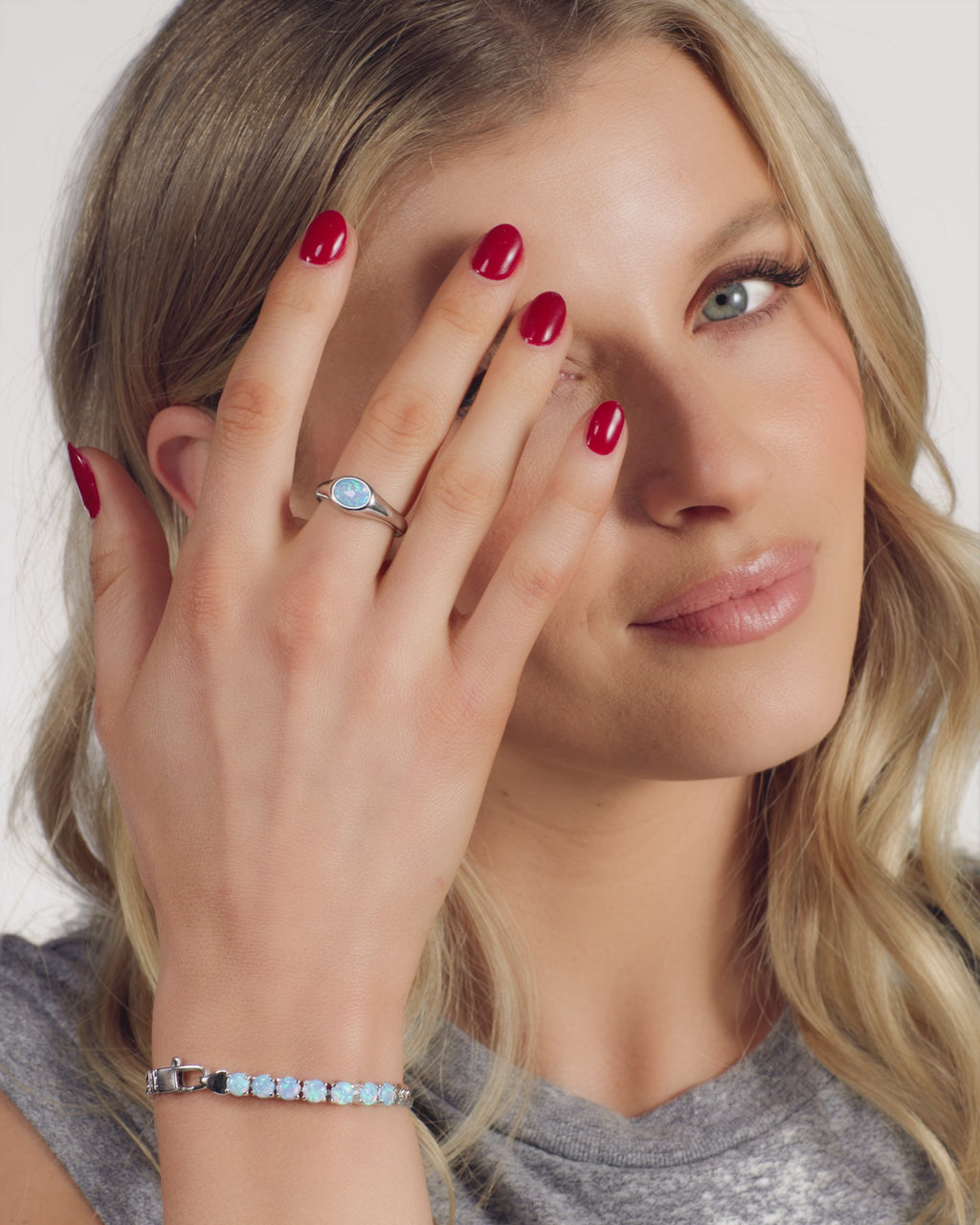 She's a Boss Signet Ring - Silver|Blue Opal