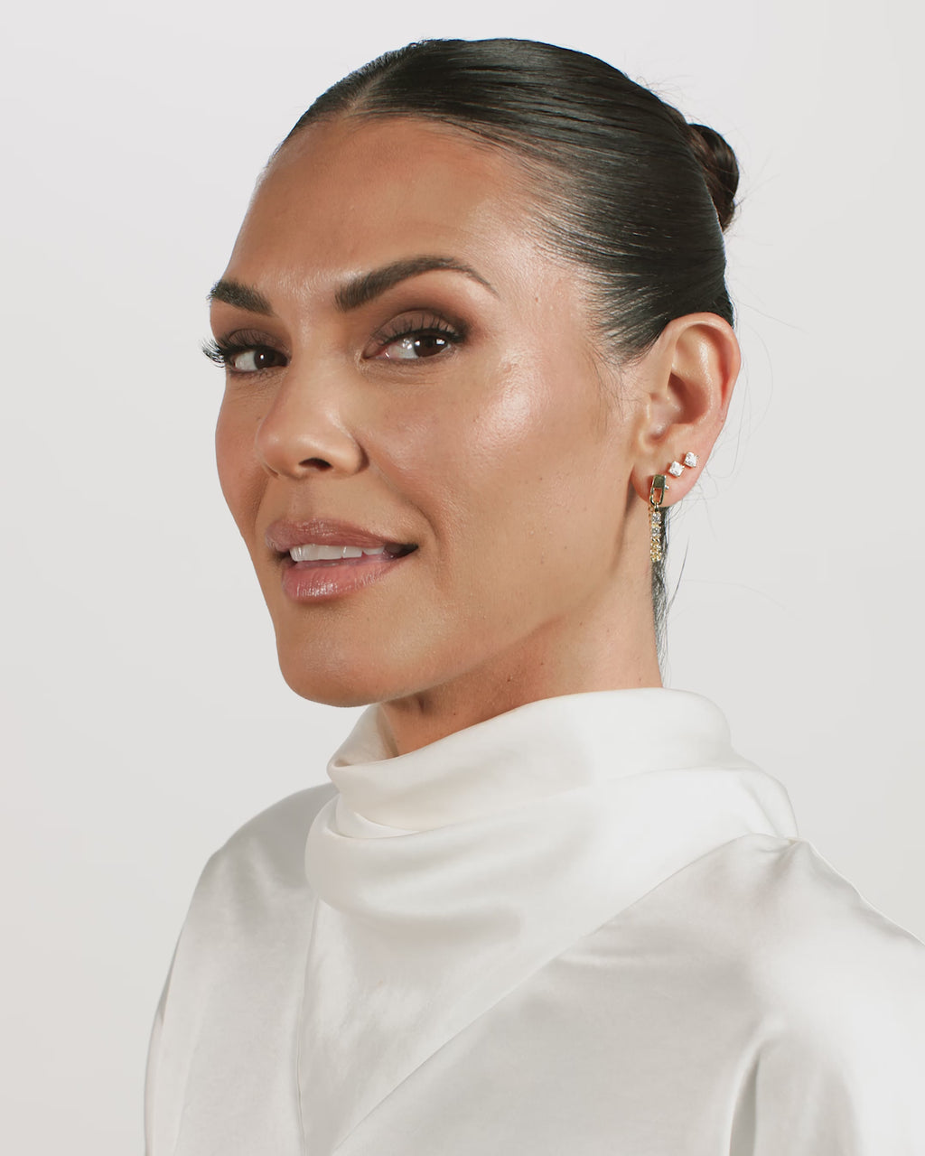 Julian Loves Diamonds 3mm Soft Hoops - Gold|White Diamondettes