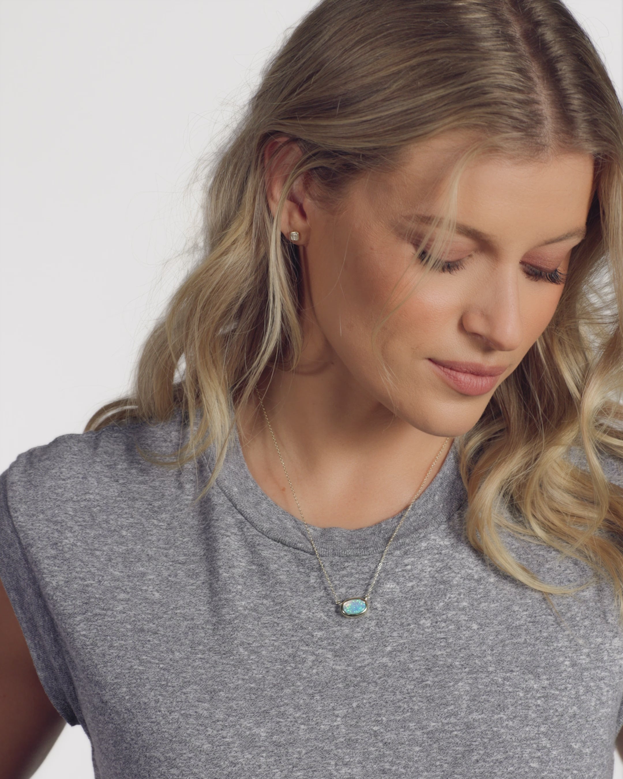 She's a Boss Pendant Necklace - Gold|Blue Opal