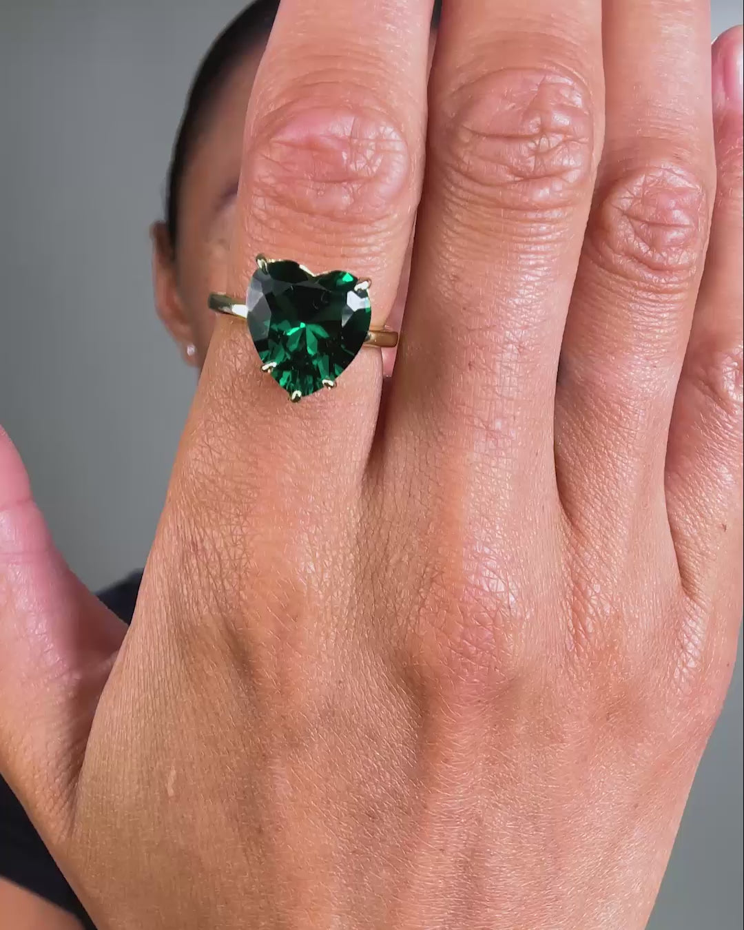 The Allison Heart Ring - Gold|Emerald