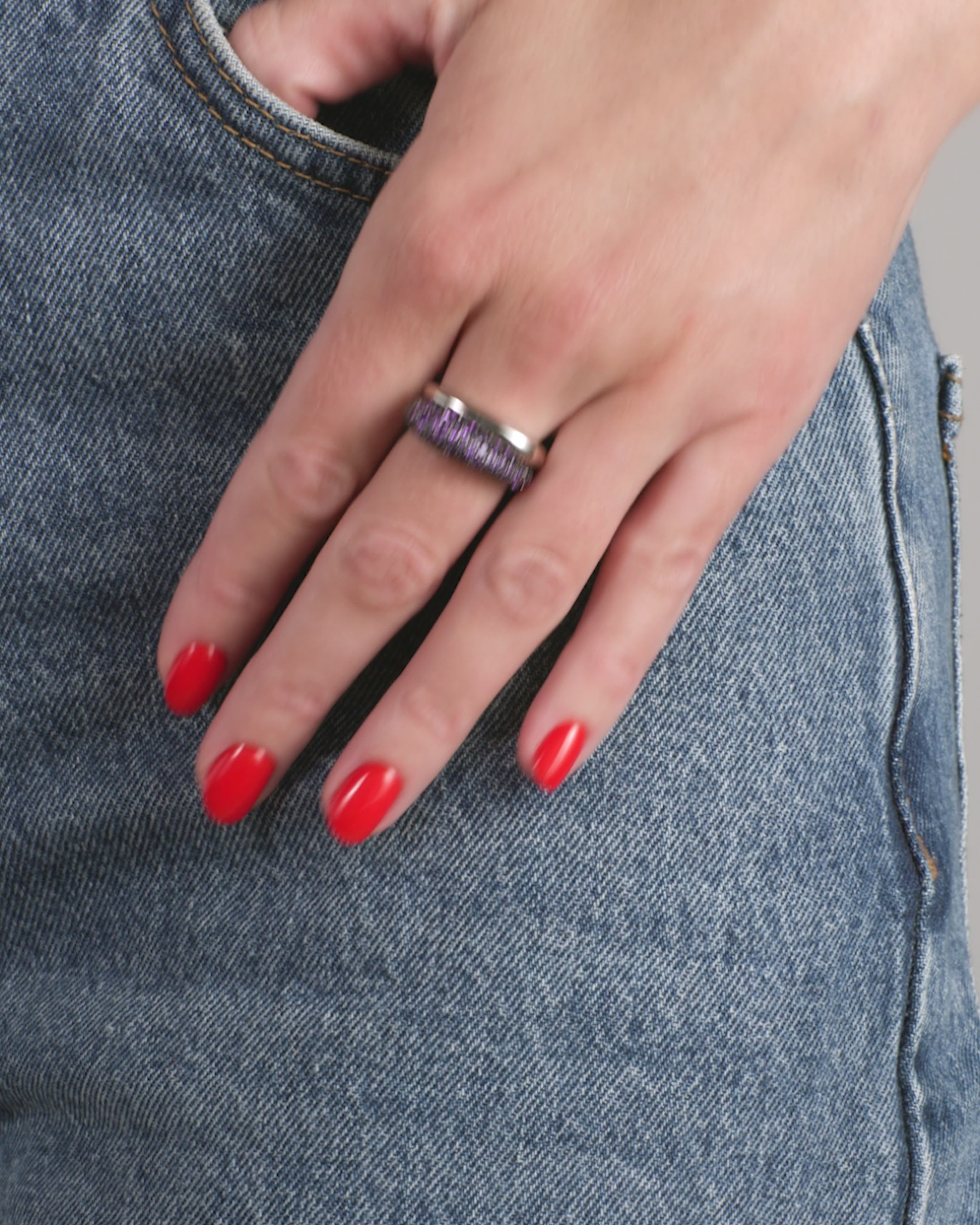 Norah Pavé Double Ring - Silver|Lavender Amethyst