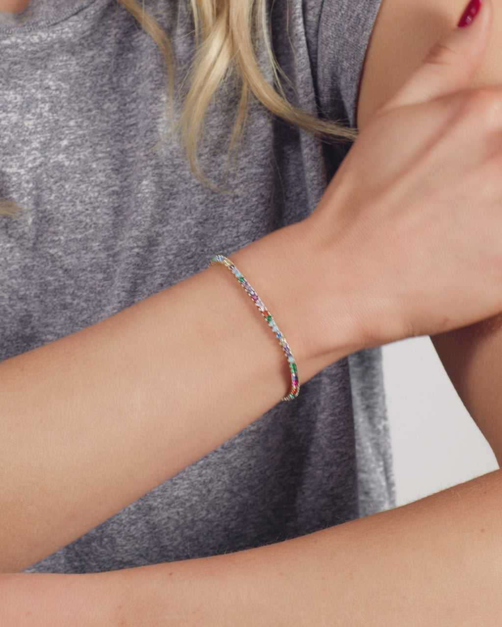 Not Your Basic Tennis Bracelet 2mm - Gold|Multi Stone