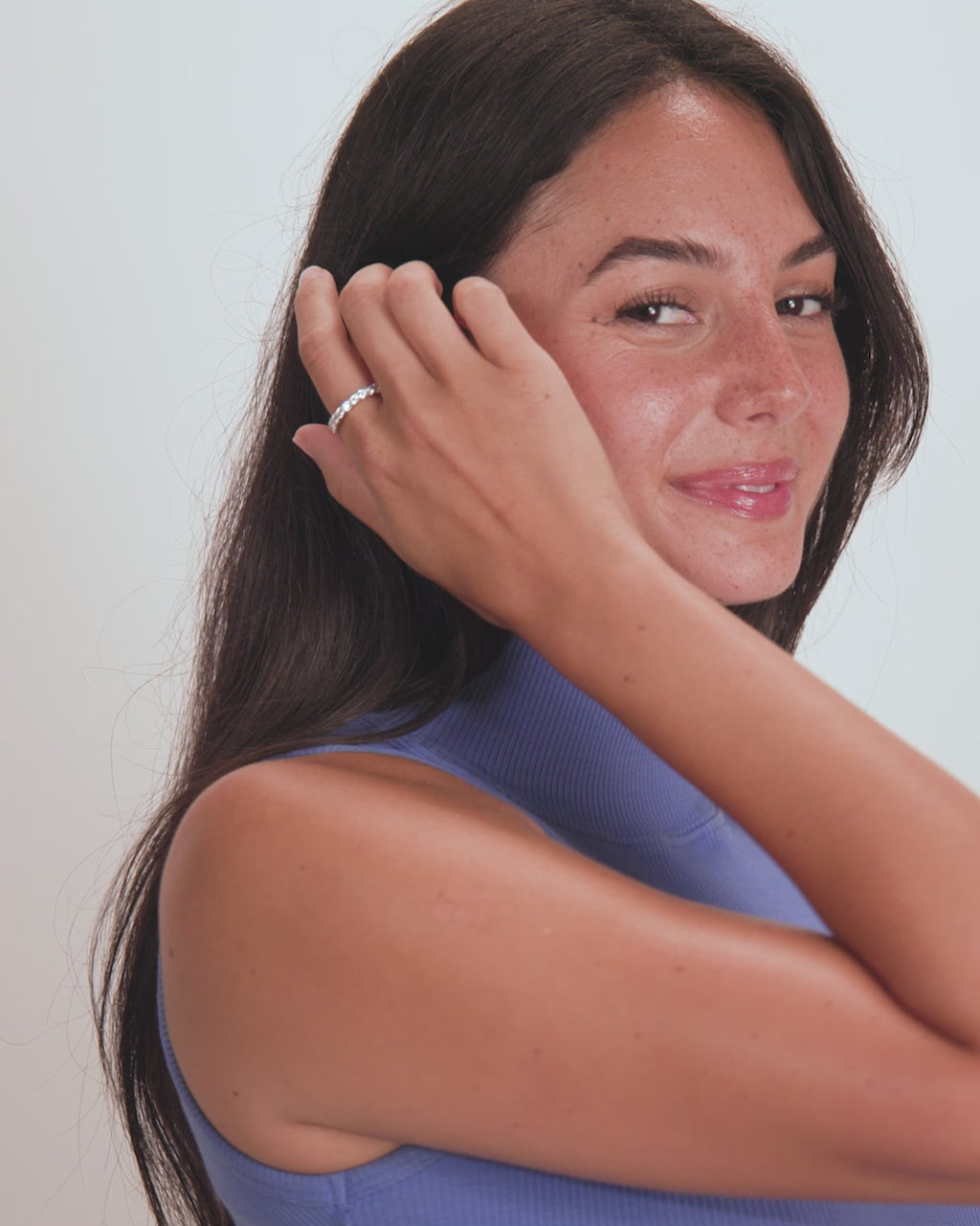 Heiress Ring 3mm - Silver|White Diamondettes