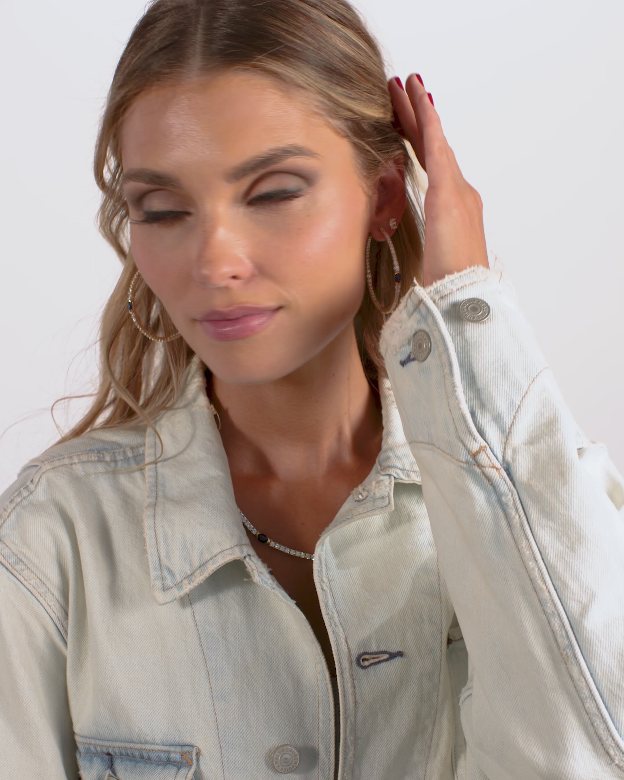 The Maven Hoops 2" - Gold|Blue Sapphire