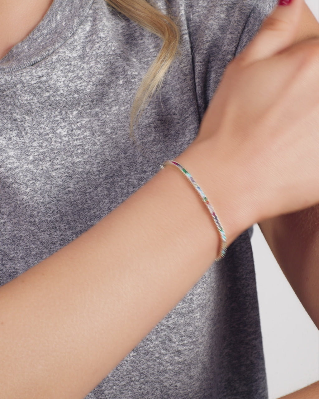 Heiress Tennis Bracelet 2mm - Gold|Multi Stone