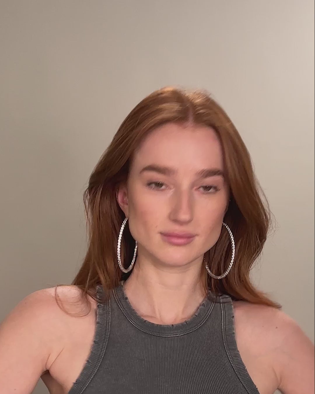 Heiress Hoops 3" - Silver|White Diamondettes