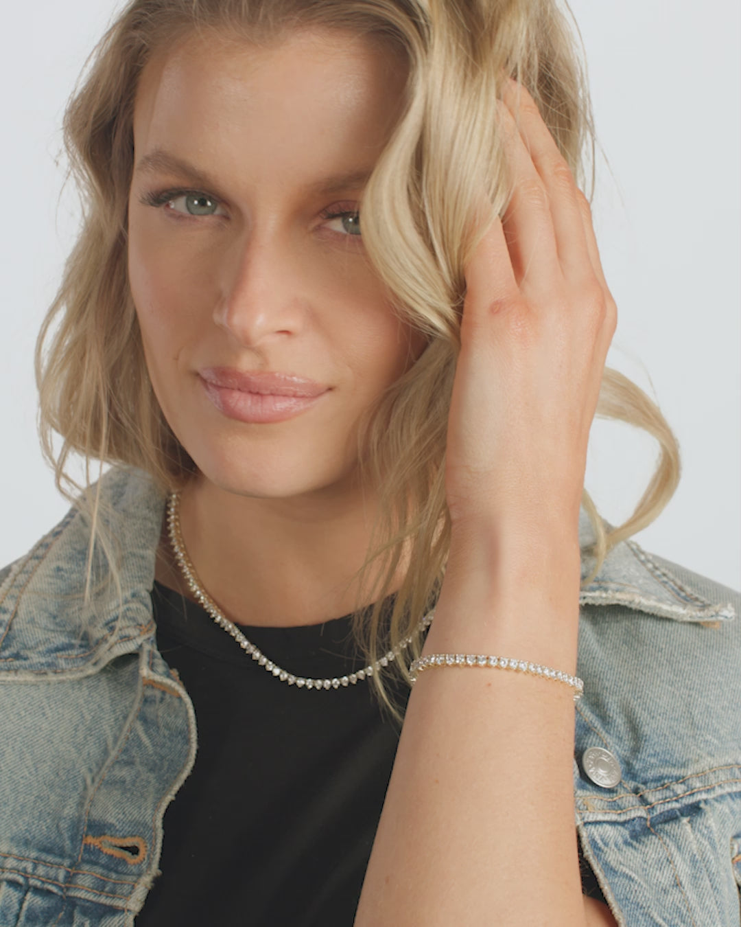 Not Your Basic Tennis Bracelet 3mm - Gold|White Diamondettes