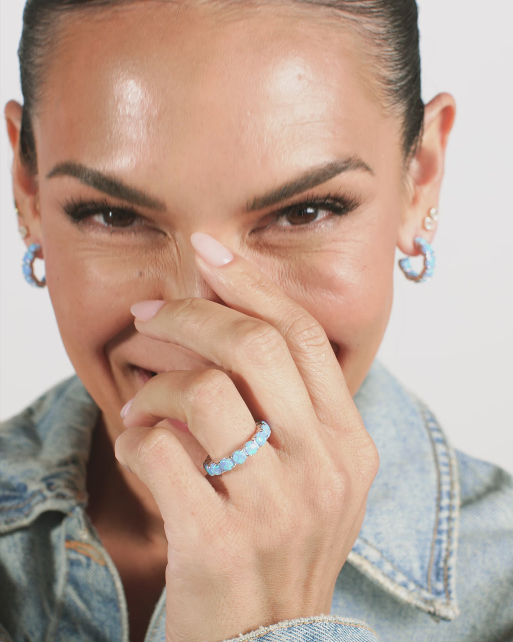 Grand Heiress Ring 4mm - Silver|Blue Opal