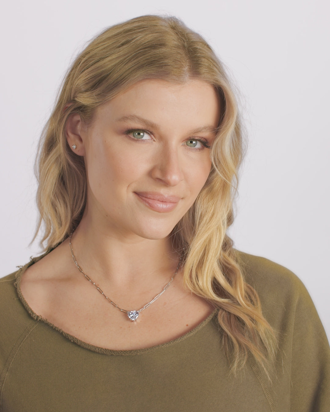 Samantha Loves You More Necklace - Silver|White Diamondettes