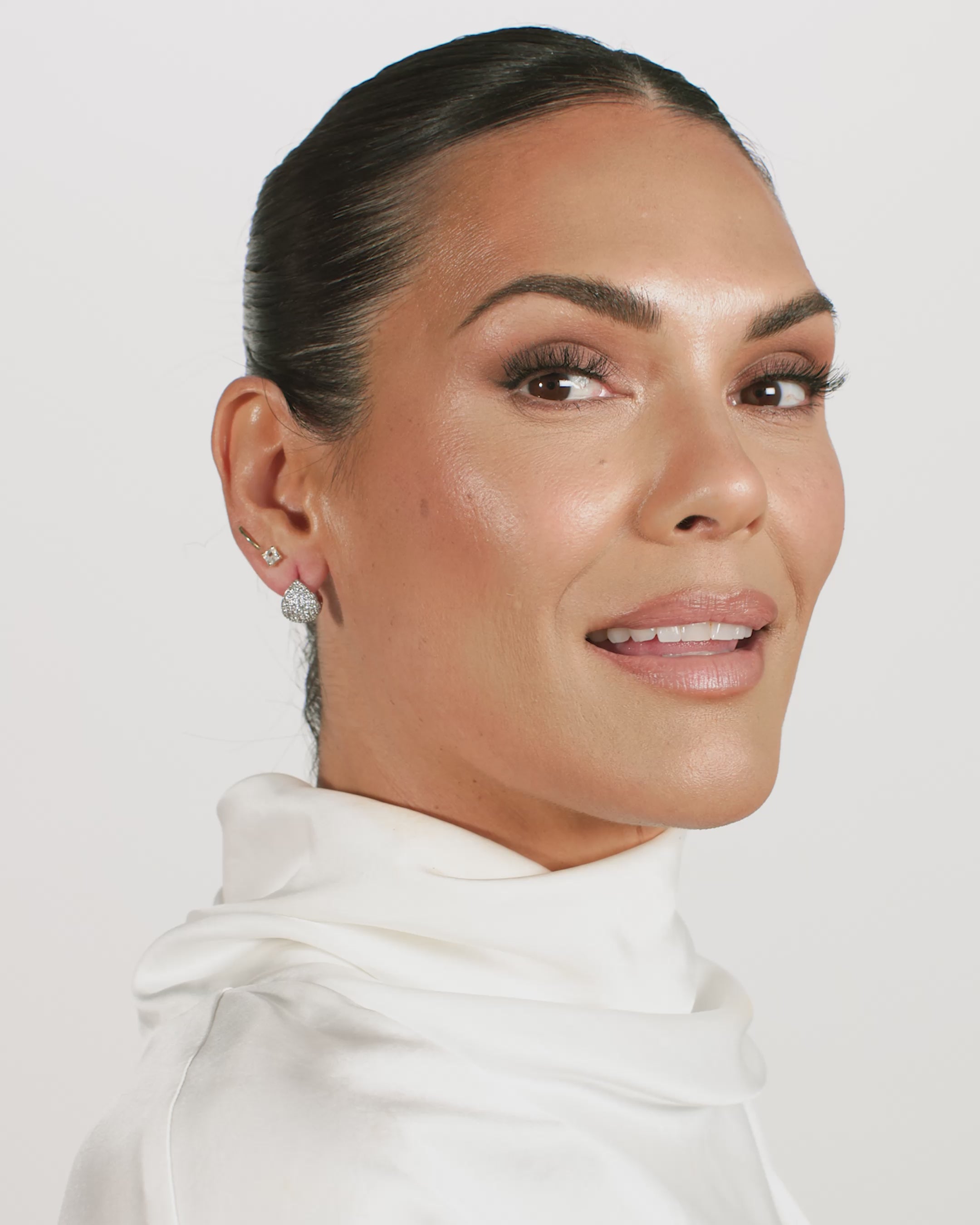 Lil' Norah Pavé Earrings - Silver|White Diamondettes