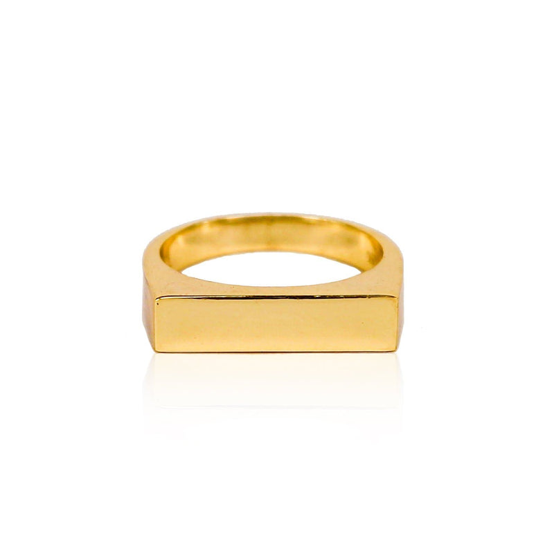 Bar Gold Vermeil Ring (Engravable)