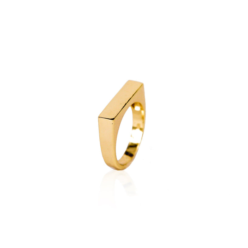 Bar Gold Vermeil Ring (Engravable)