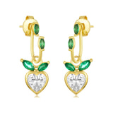 Emerald Heart Ear Jackets