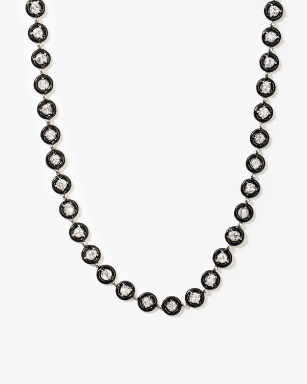 Cloud 9 Black Necklace - Silver|Black|White Diamondettes