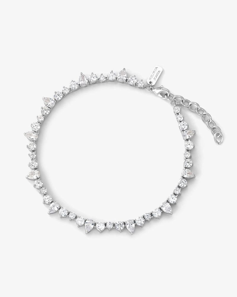 Dynasty Anklet - Silver|White Diamondettes