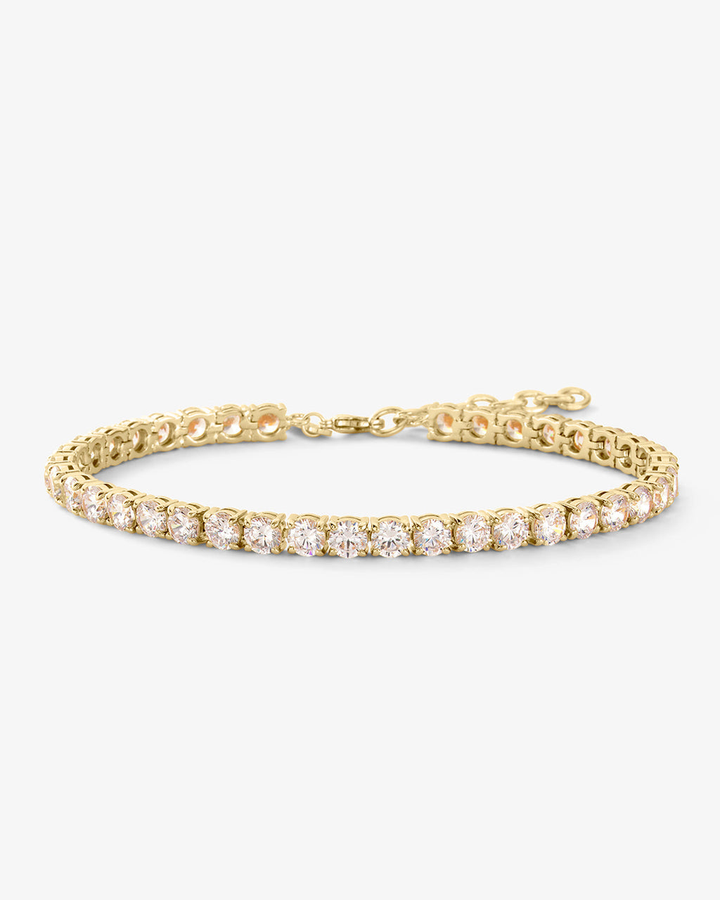 Heiress Anklet 5mm - Gold|White Diamondettes