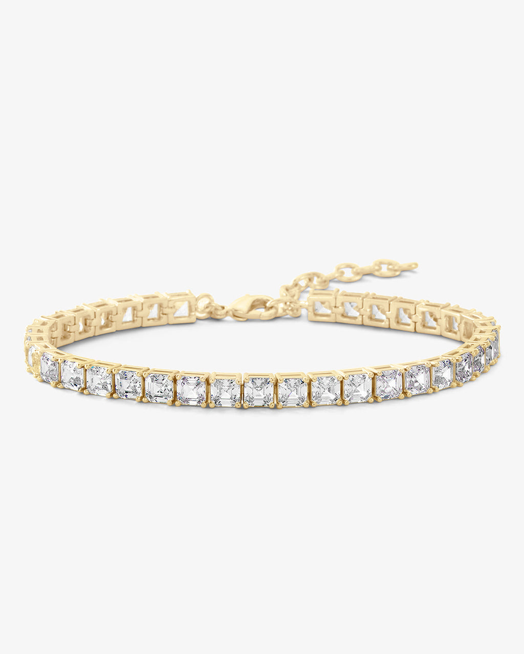 The Queen's Anklet 5mm - Gold|White Diamondettes