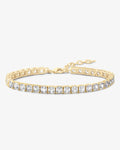 The Queen's Anklet 5mm - Gold|White Diamondettes