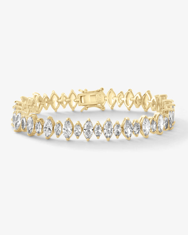 She's So Fine Tennis Bracelet - Gold|White Diamondettes