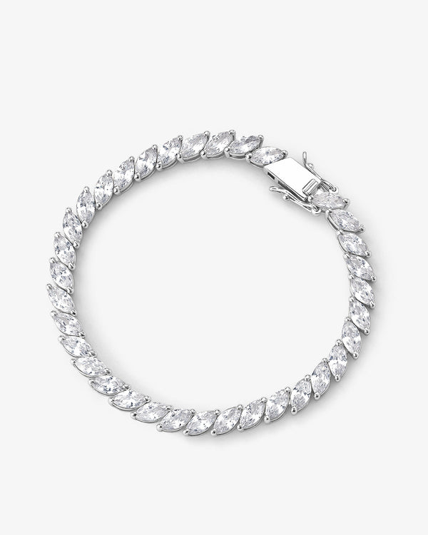 "She's So Lucky" Bracelet - Silver|White Diamondettes