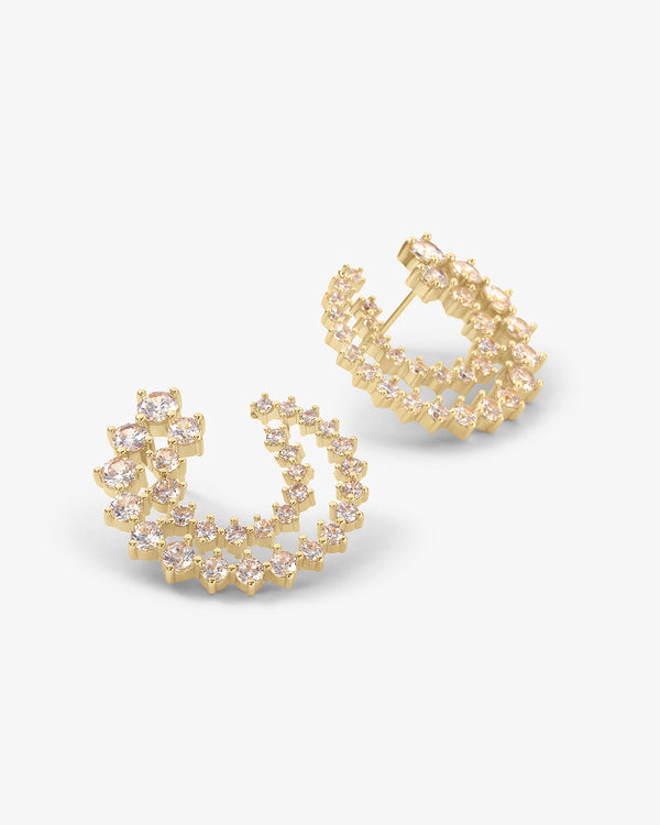 Dynasty Earrings - Gold|White Diamondettes