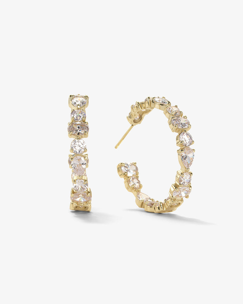 Palace Hoops - Gold|White Diamondettes