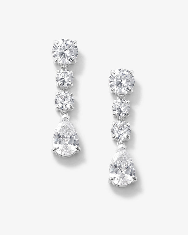 Lavish Earrings - Silver|White Diamondettes