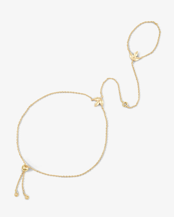 "Omg It's So Cute" Hand Chain - Gold|White Diamondettes